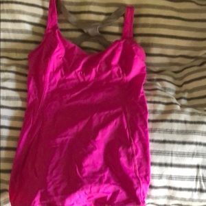 Hot pink Lululemon exercise top
